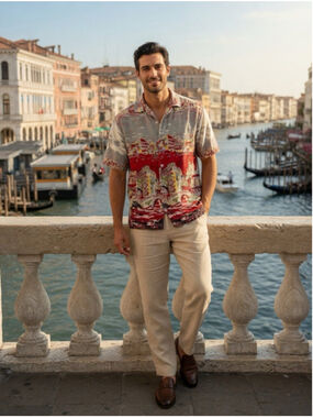 Men's Made in California Venice Italy button up shirt sz xl